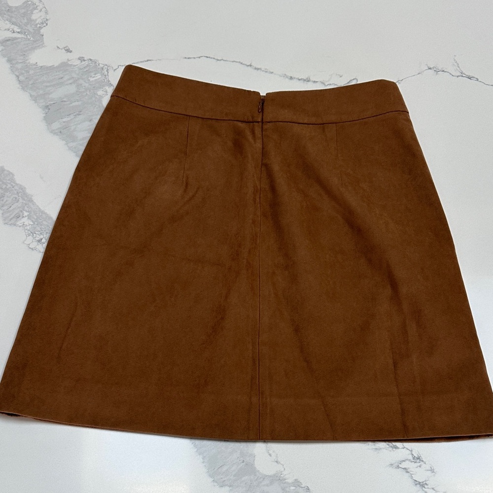 J.Crew Faux-suede Mini Skirt in Walnut 4 - Picture 4 of 5
